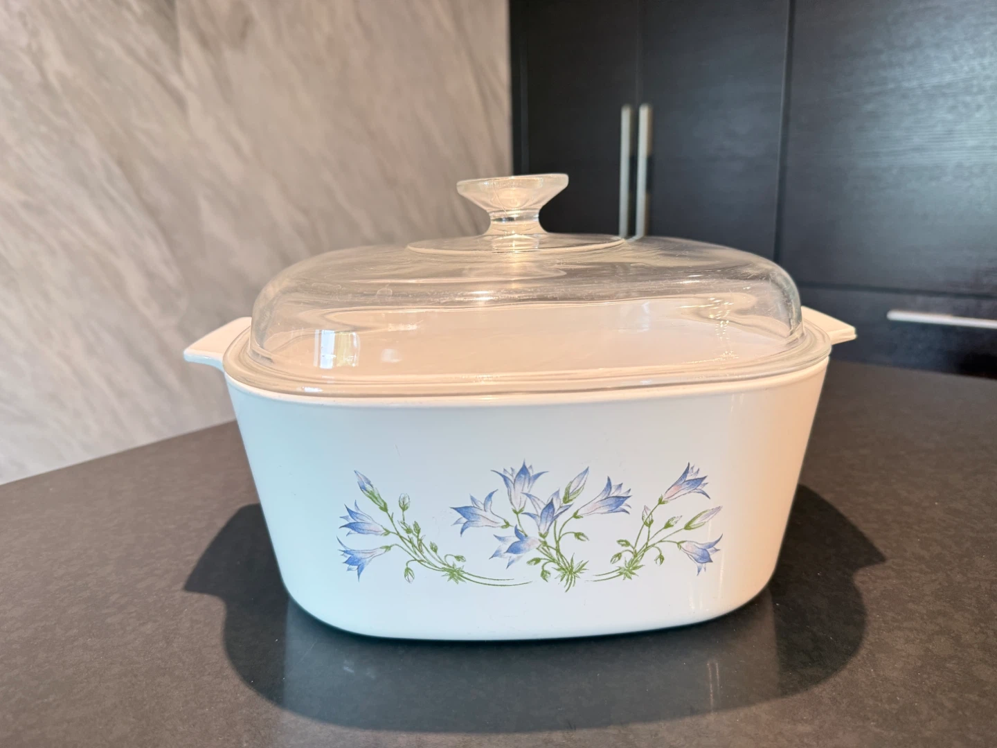 CorningWare Blue Flower 5L Casserole pot  with Glass Lid