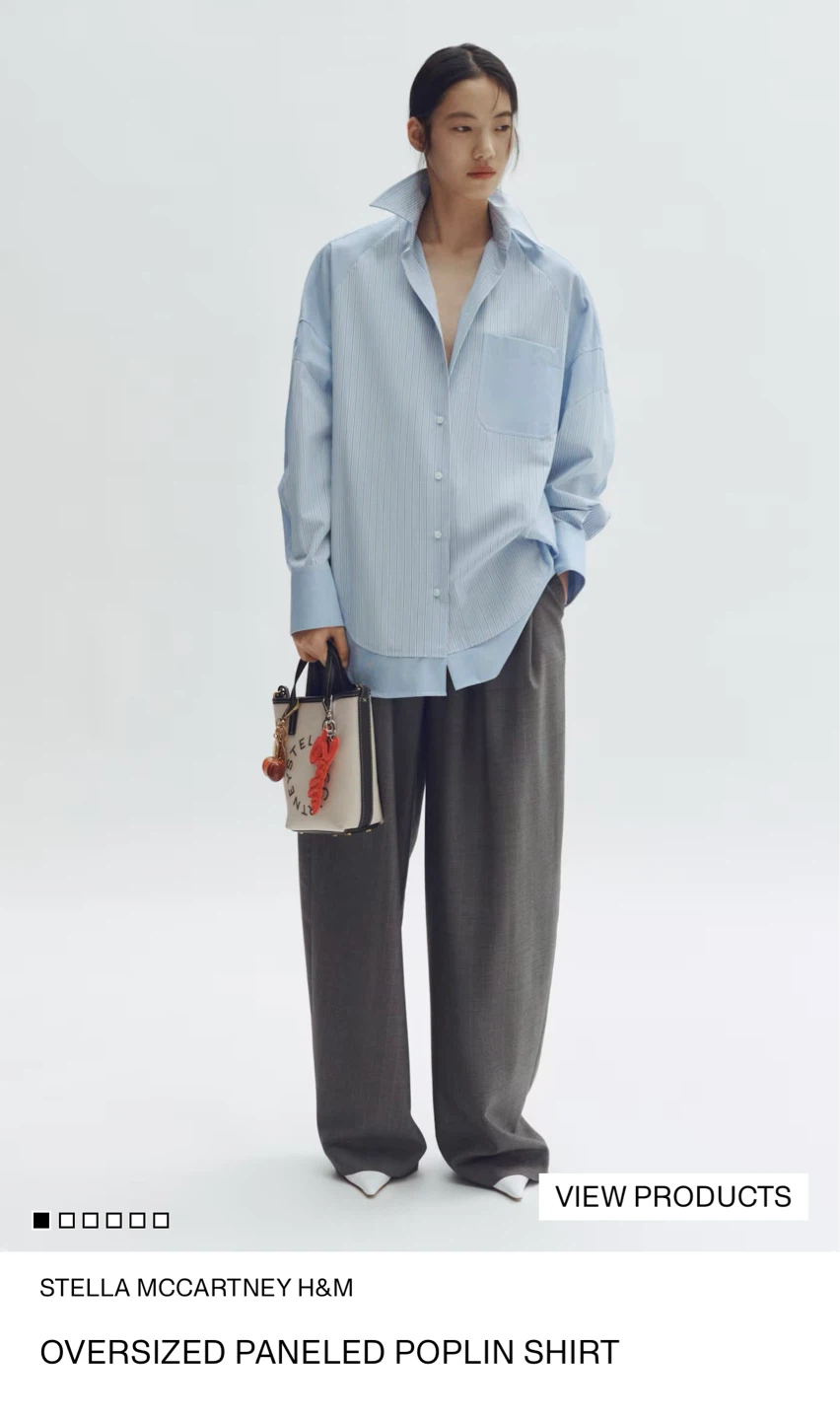 Stella McCartney x H&M Oversized Panelled Poplin Shirt