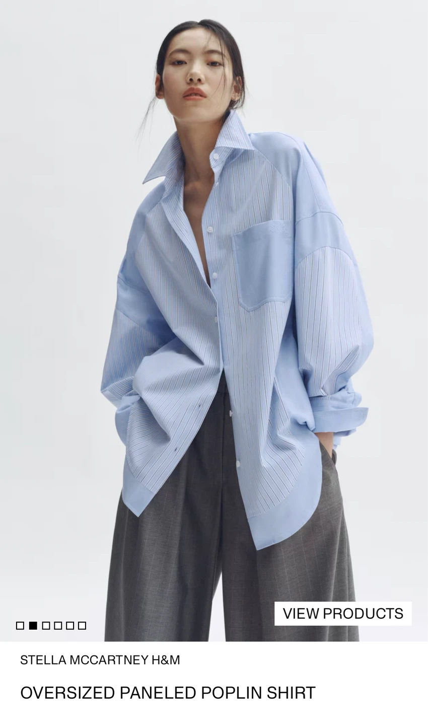Stella McCartney x H&M Oversized Panelled Poplin Shirt - photo 2