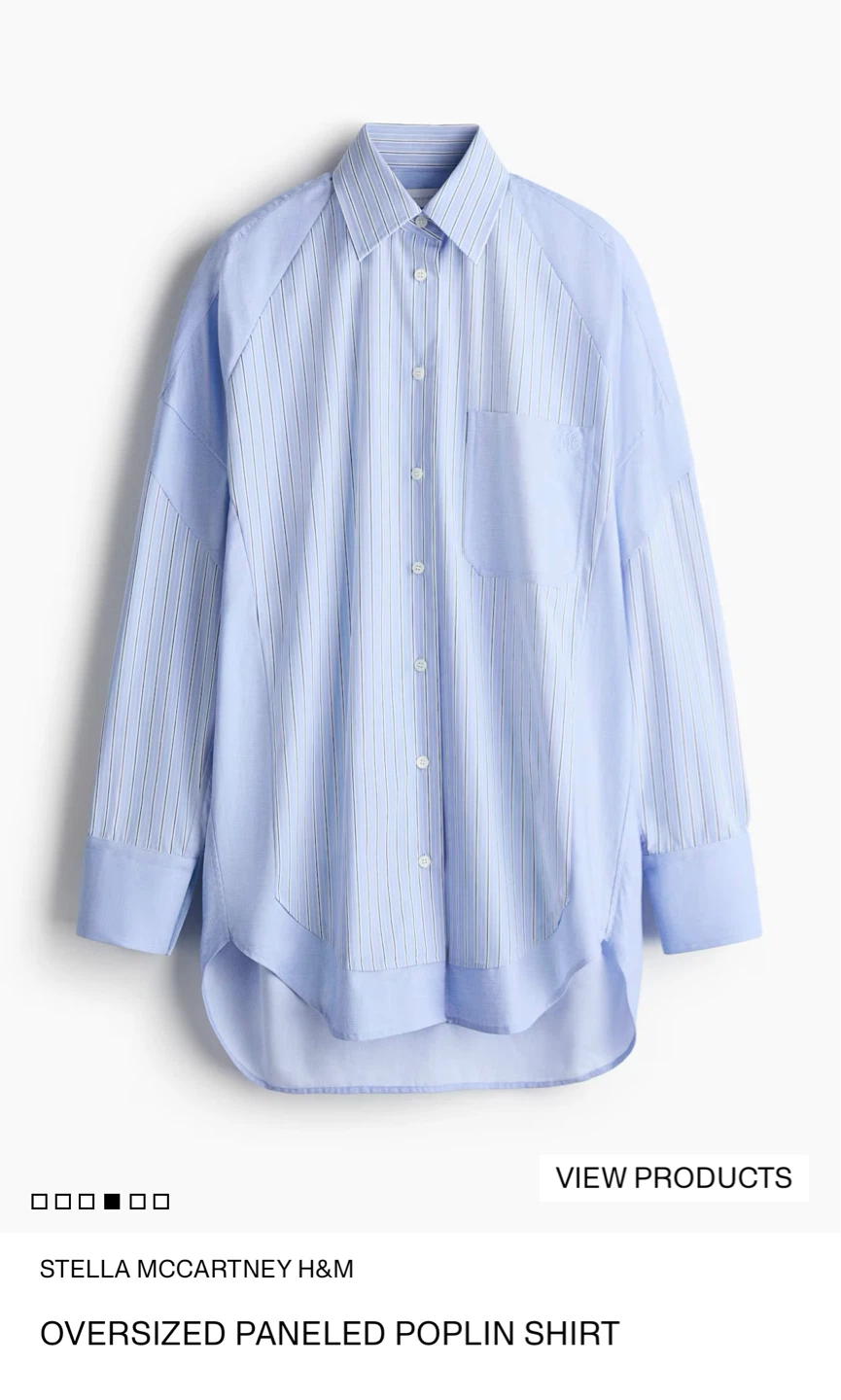 Stella McCartney x H&M Oversized Panelled Poplin Shirt - photo 4
