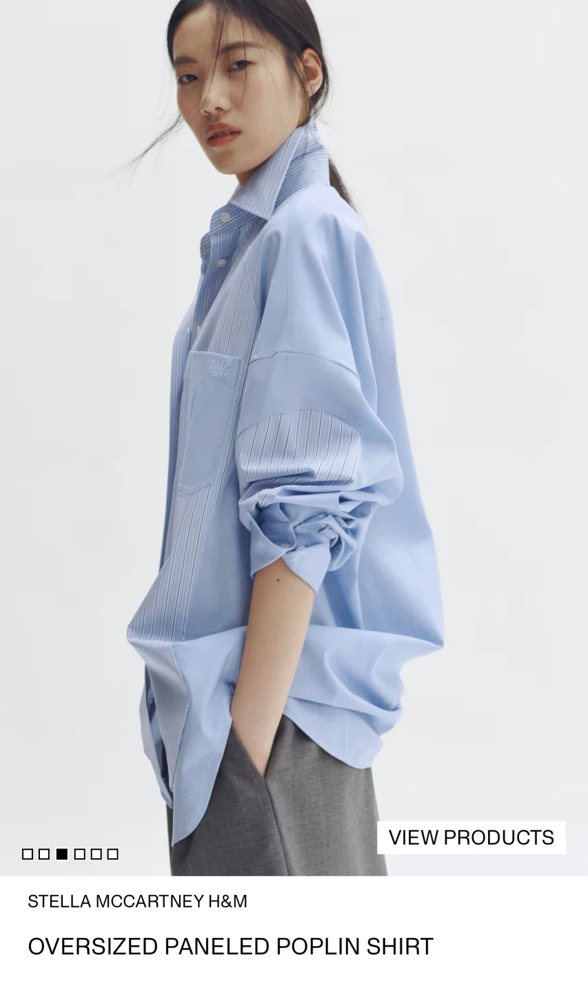 Stella McCartney x H&M Oversized Panelled Poplin Shirt - photo 3