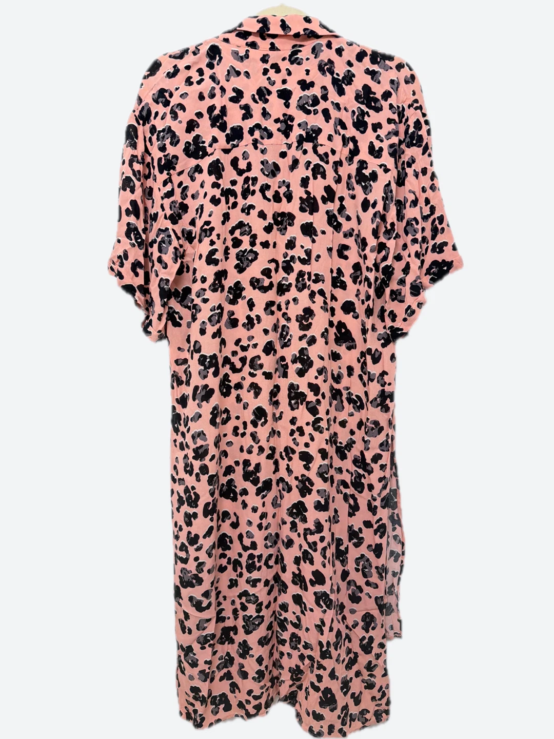 ANTHROPOLOGIE Pink Leopard Print Shirt Dress | Size Medium - photo 3