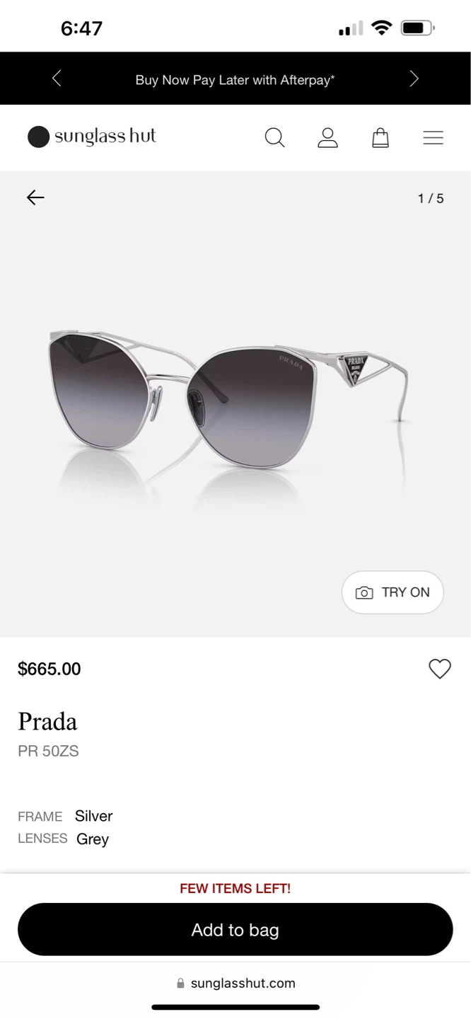 Prada PR 50ZS cat eye Sunglasses