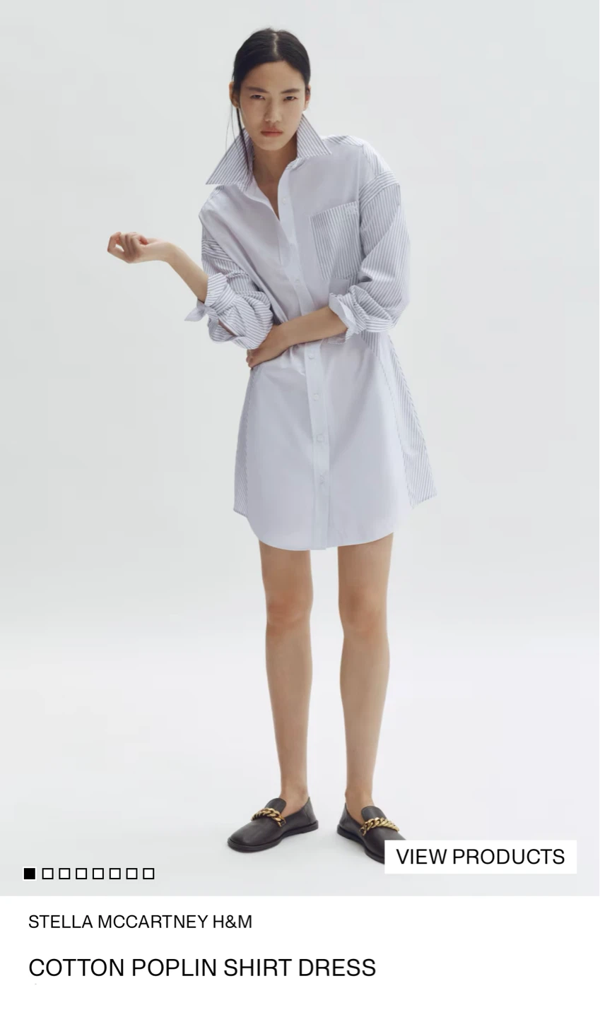 Stella McCartney H&M Cotton Poplin Shirt Dress
