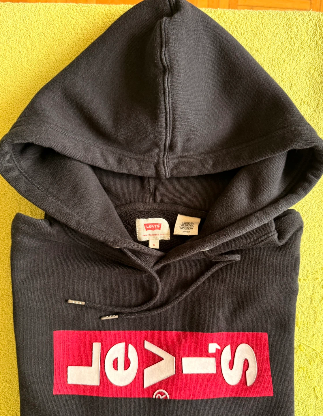 Levi's Black Hoodie with Red Box Logo - photo 2