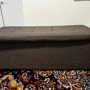 Dark Grey Storage Ottoman Bench – Spacious & Stylish!