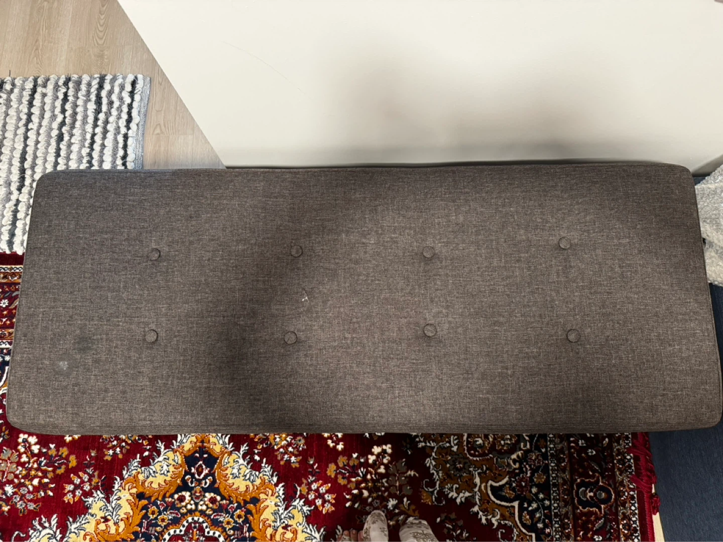 Dark Grey Storage Ottoman Bench – Spacious & Stylish! - photo 2