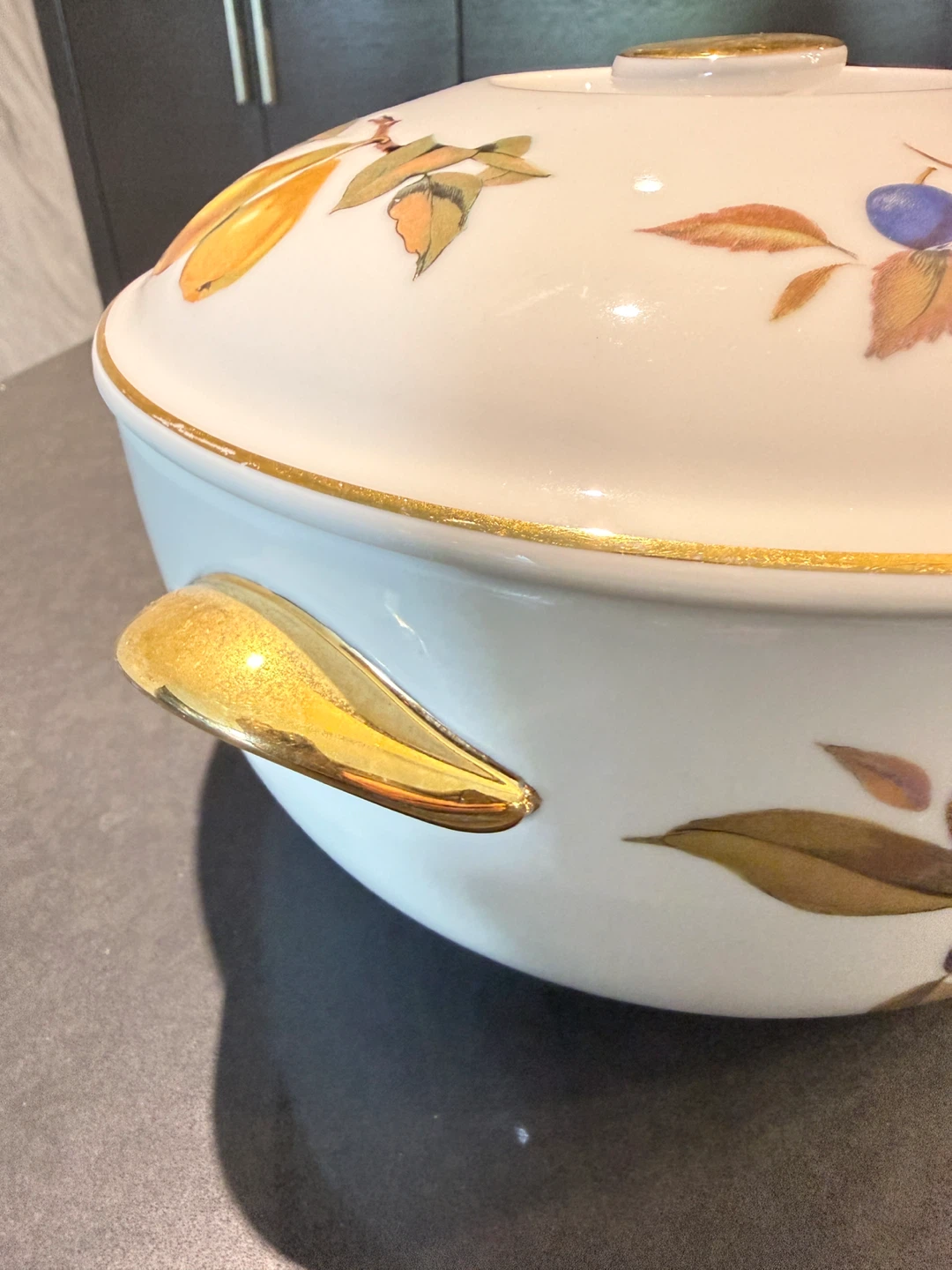 Vintage Ceramic Serving Dish with Fruit Motif - photo 3