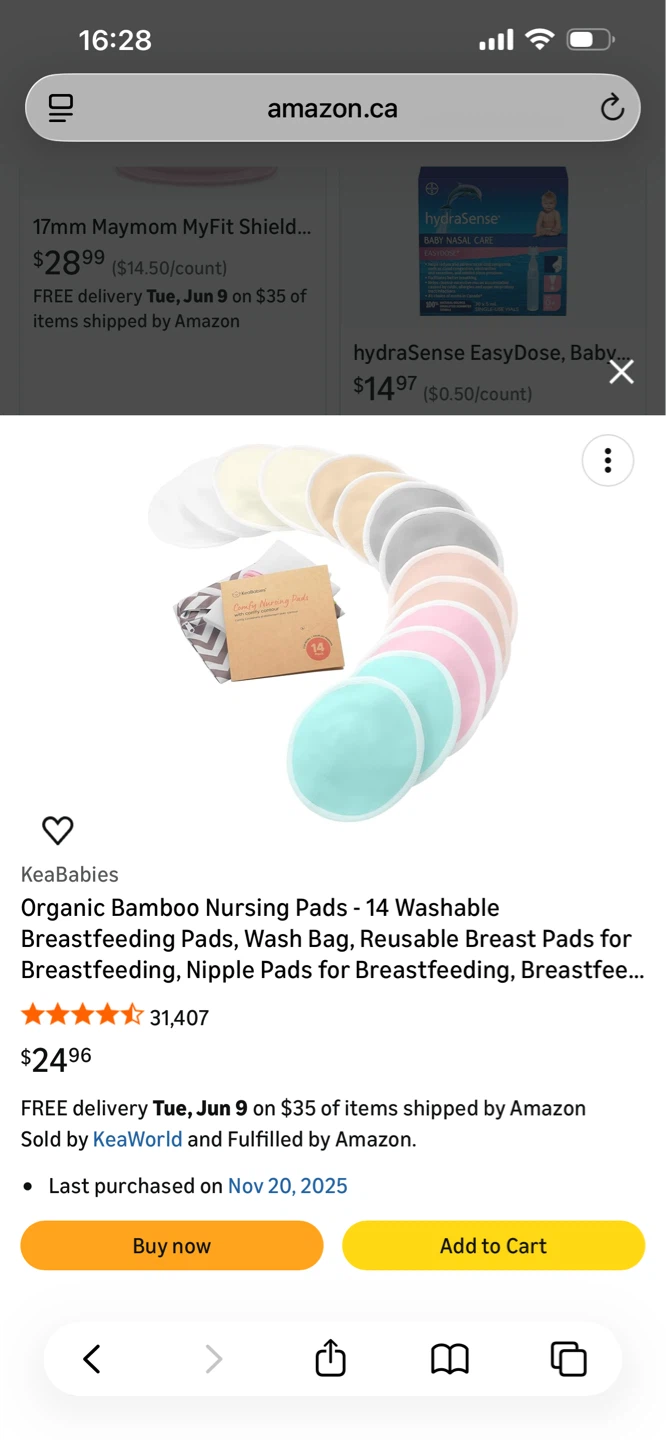 Organic Bamboo  Nursing Pads