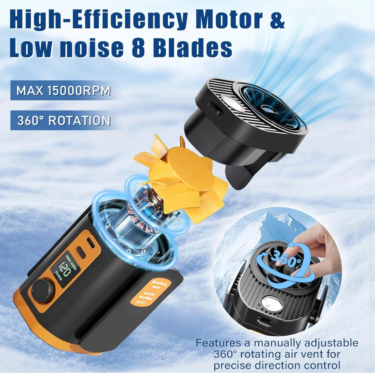 Portable Clip-On Fan with Power Bank & LED Light - photo 2