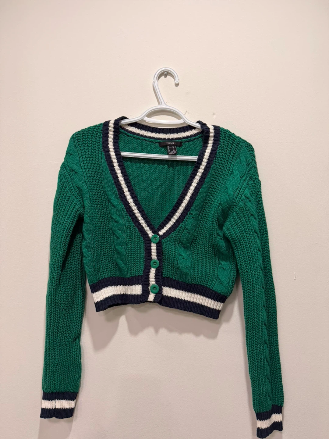 Forever 21 Green Cable Knit Cardigan - photo 3