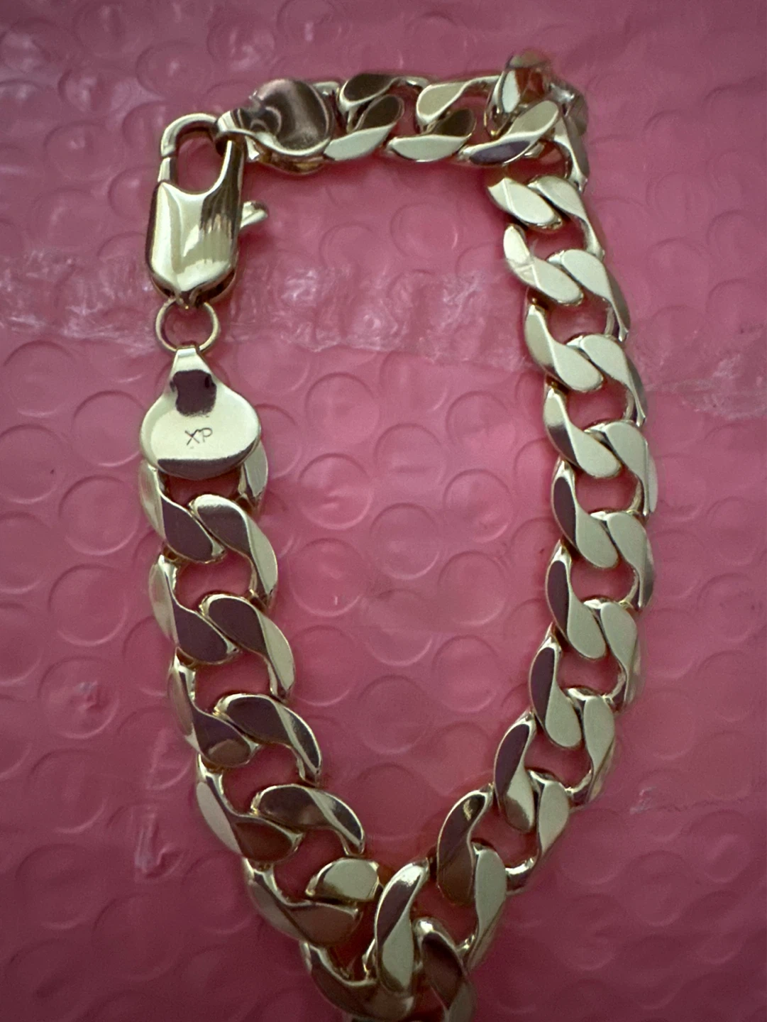 14k Gold laminated Curb Link Chain Bracelet - photo 3