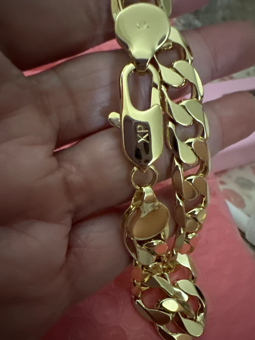 14k Gold laminated Curb Link Chain Bracelet - photo 2