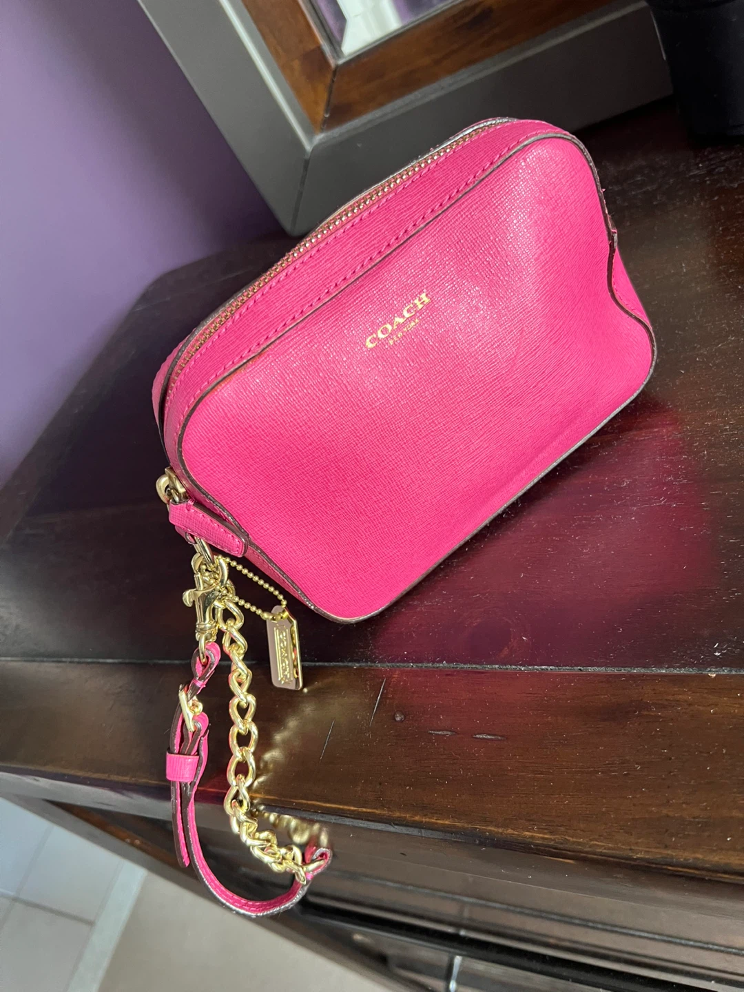 Coach Pink Wristlet Bag