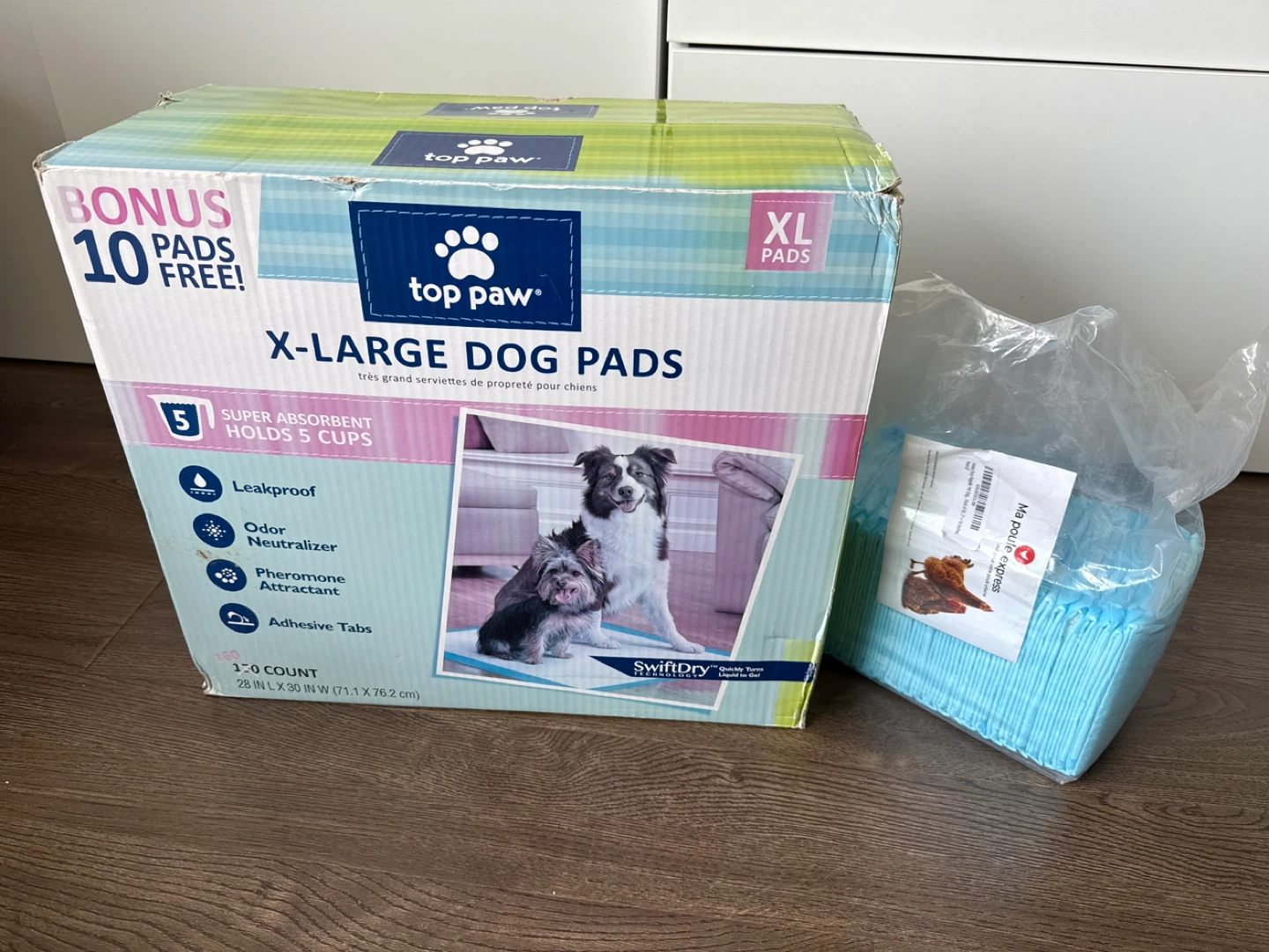 Brand New Top Paw XL Dog Pads (160 count) + Bonus Smaller Pads