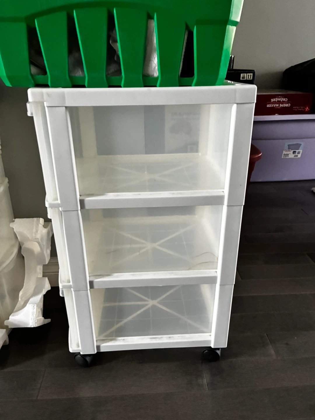 White 3-Drawer Storage Cart $5 for each or $12 for all three - photo 2