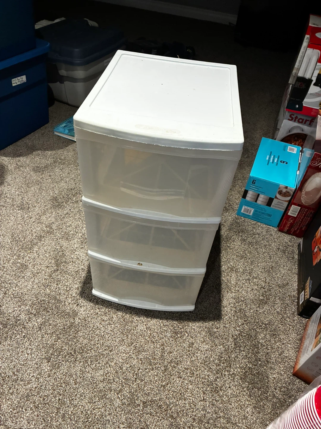 White 3-Drawer Storage Cart $5 for each or $12 for all three