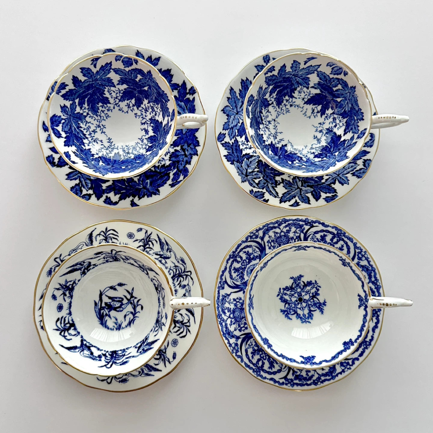 Coalport cobalt blue/white teacups (40 each)