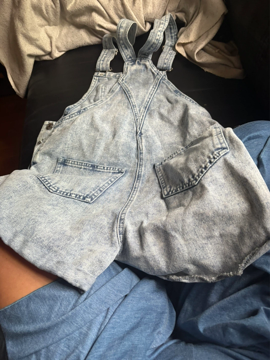 Denim Short Overalls - photo 3