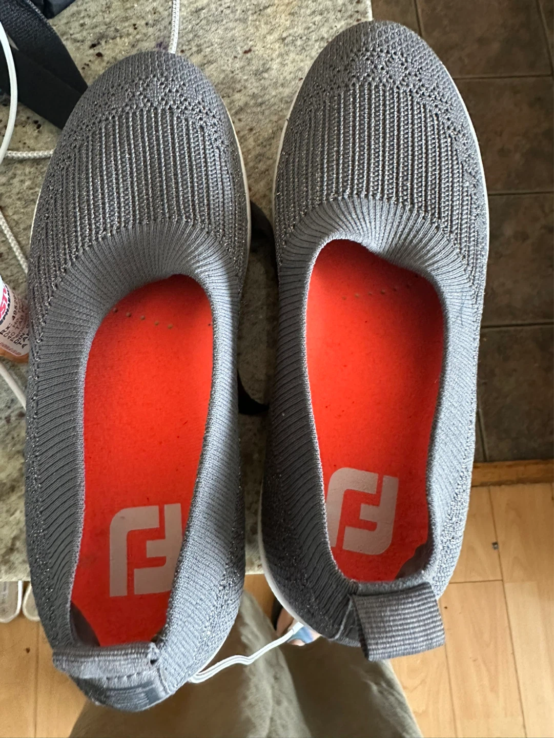 FootJoy Women's Golf Shoes Grey Knit Slip-on