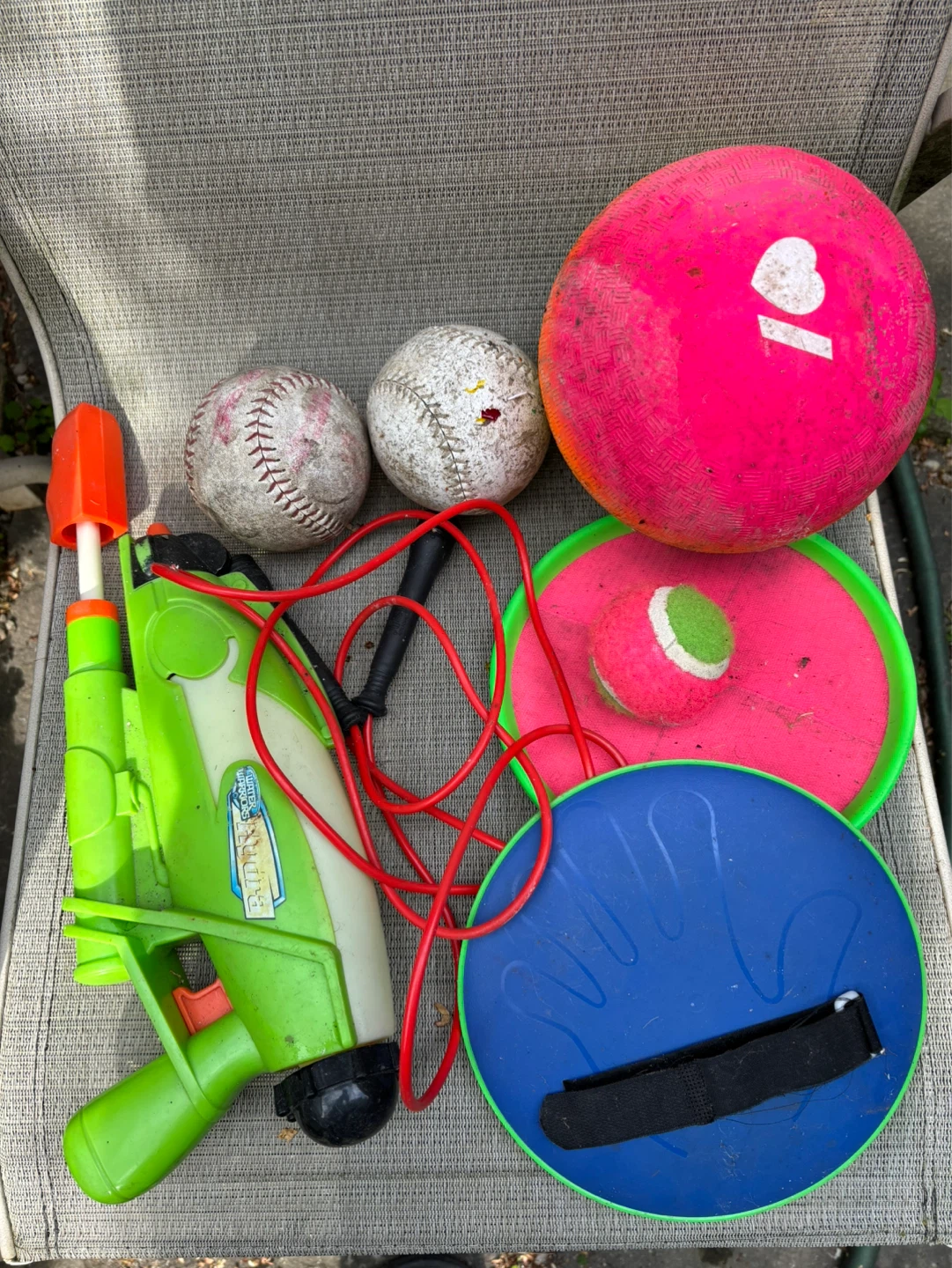 Lot of Outdoor Toys: Water Gun, Balls, and Catch Set