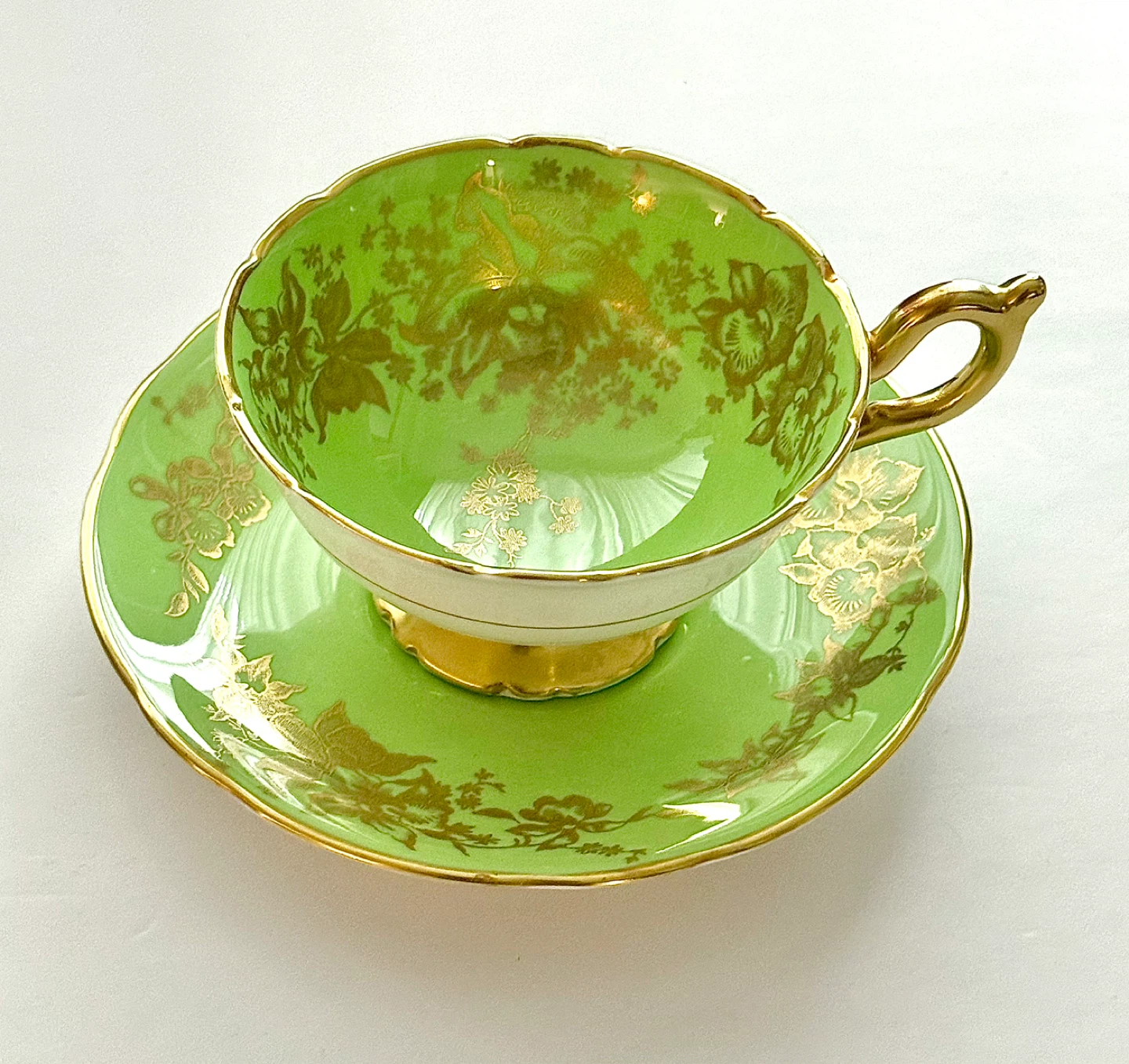 Vintage Coalport orchid cabinet teacup