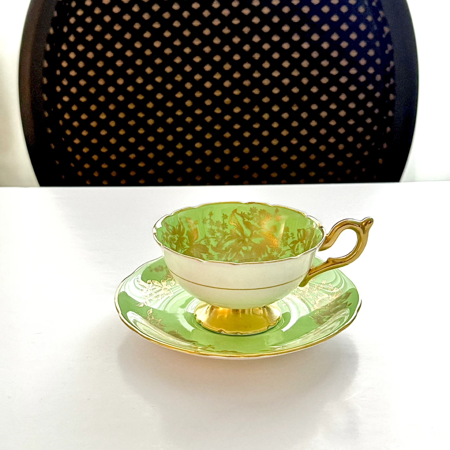 Vintage Coalport orchid cabinet teacup - photo 3