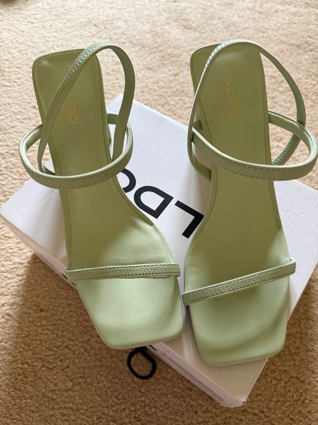 ALDO Okurr Women's Green Strappy Heeled Sandals - Size 8