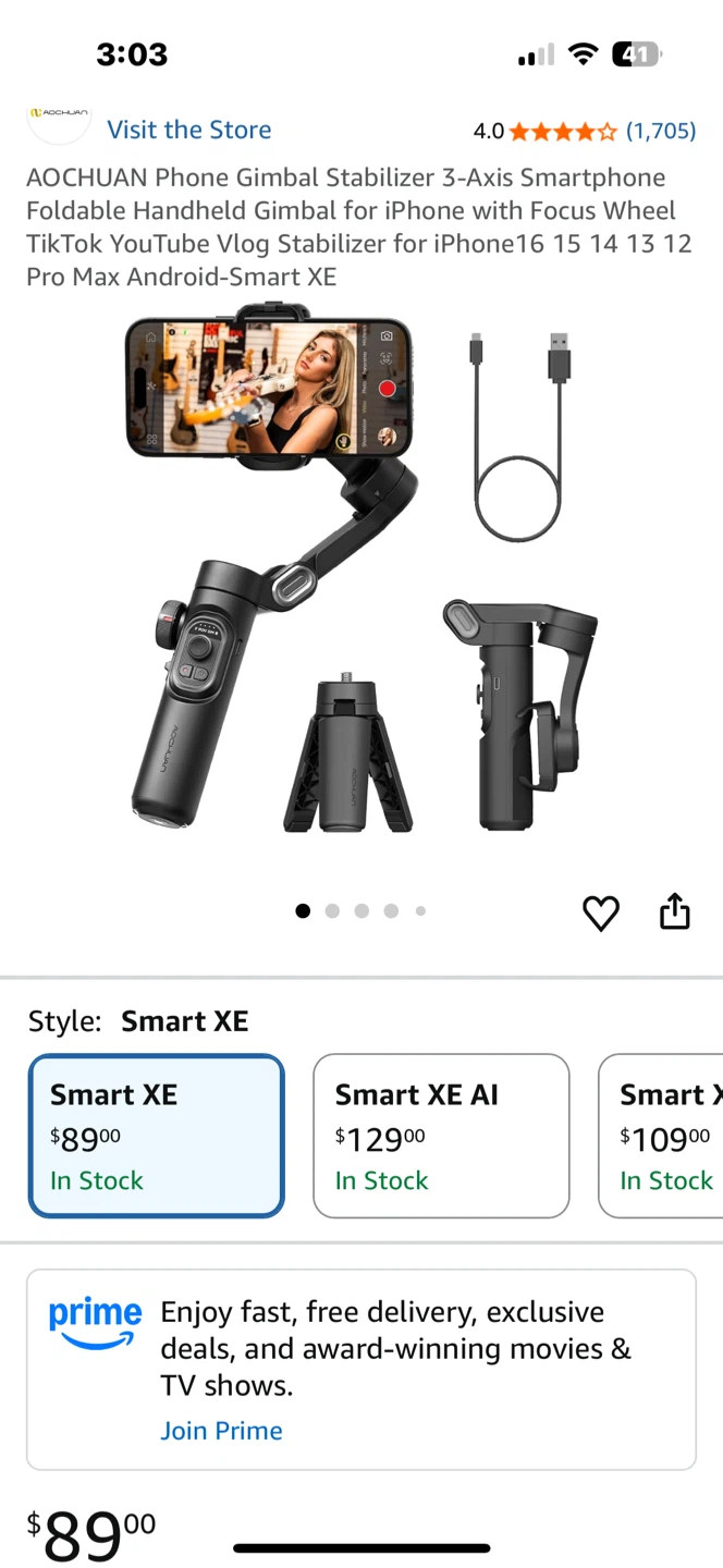 AOCHUAN Smart X 3-Axis Smartphone Gimbal Stabilizer - photo 4