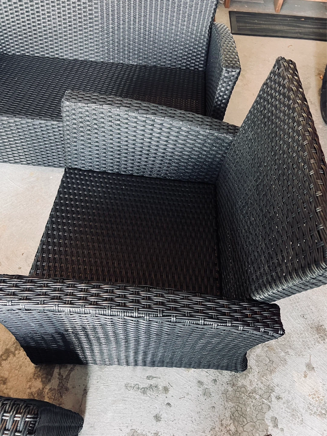 Black Wicker Outdoor Furniture Set - photo 3