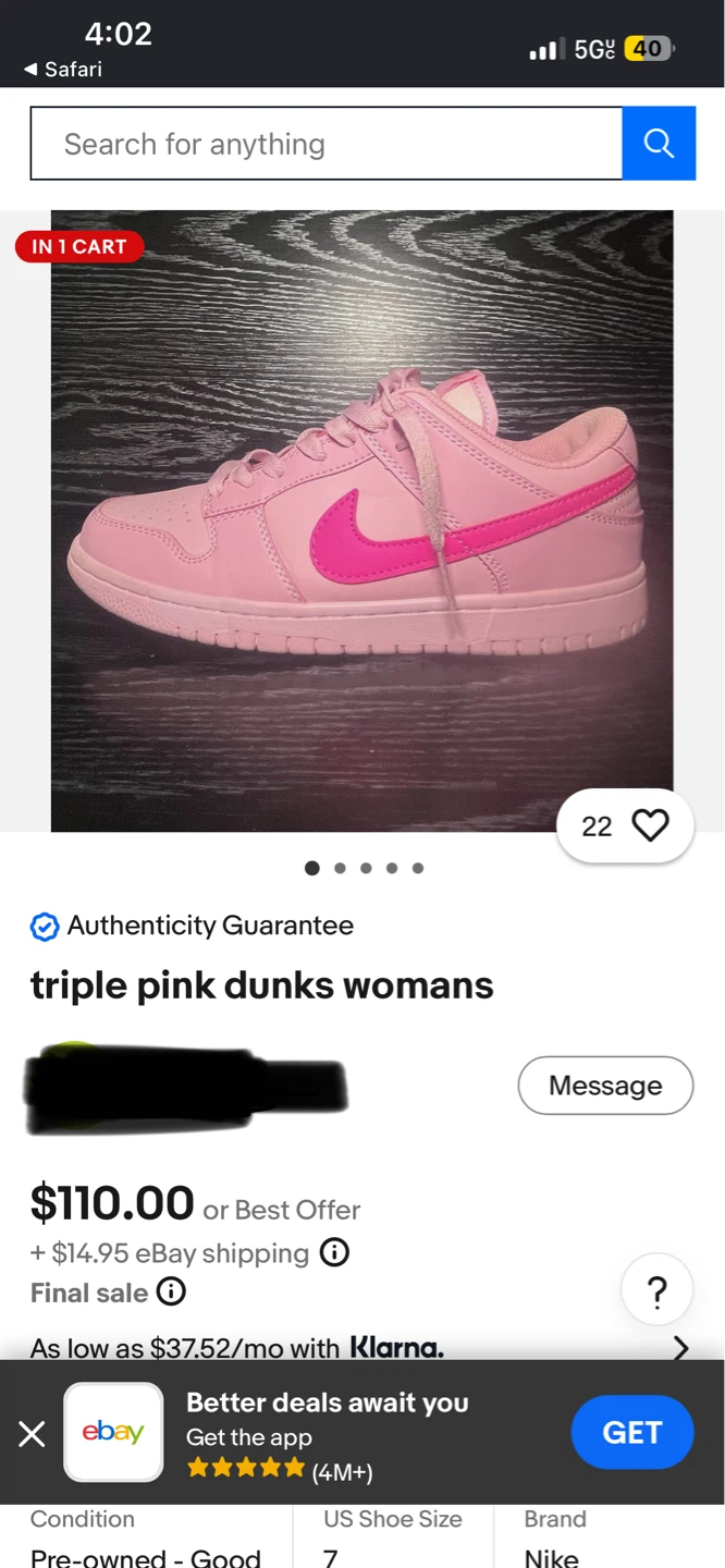 Nike Dunk Low Triple Pink Women's Size 7 - photo 2