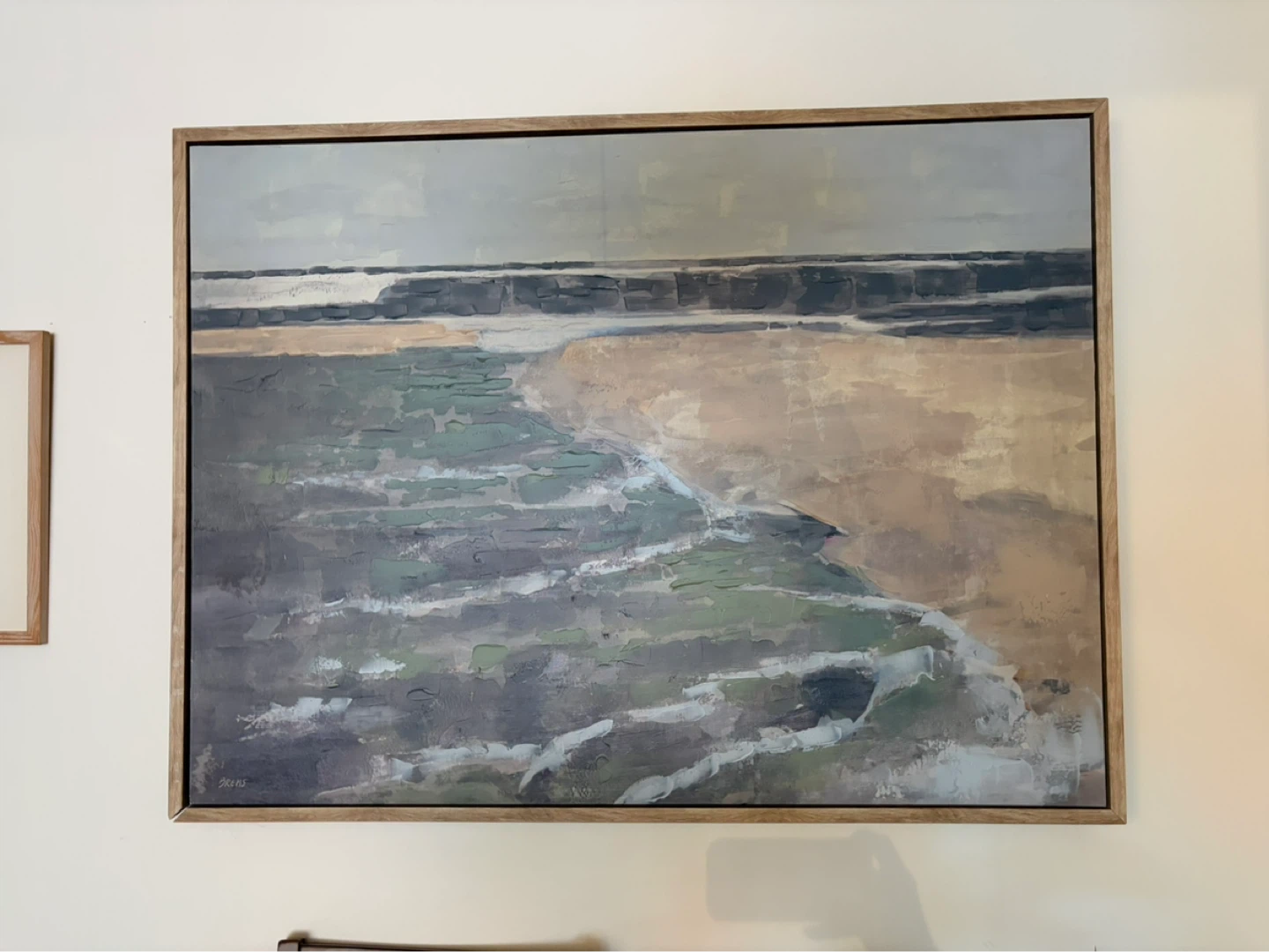 Abstract Beach Landscape Framed Canvas Art by Brems