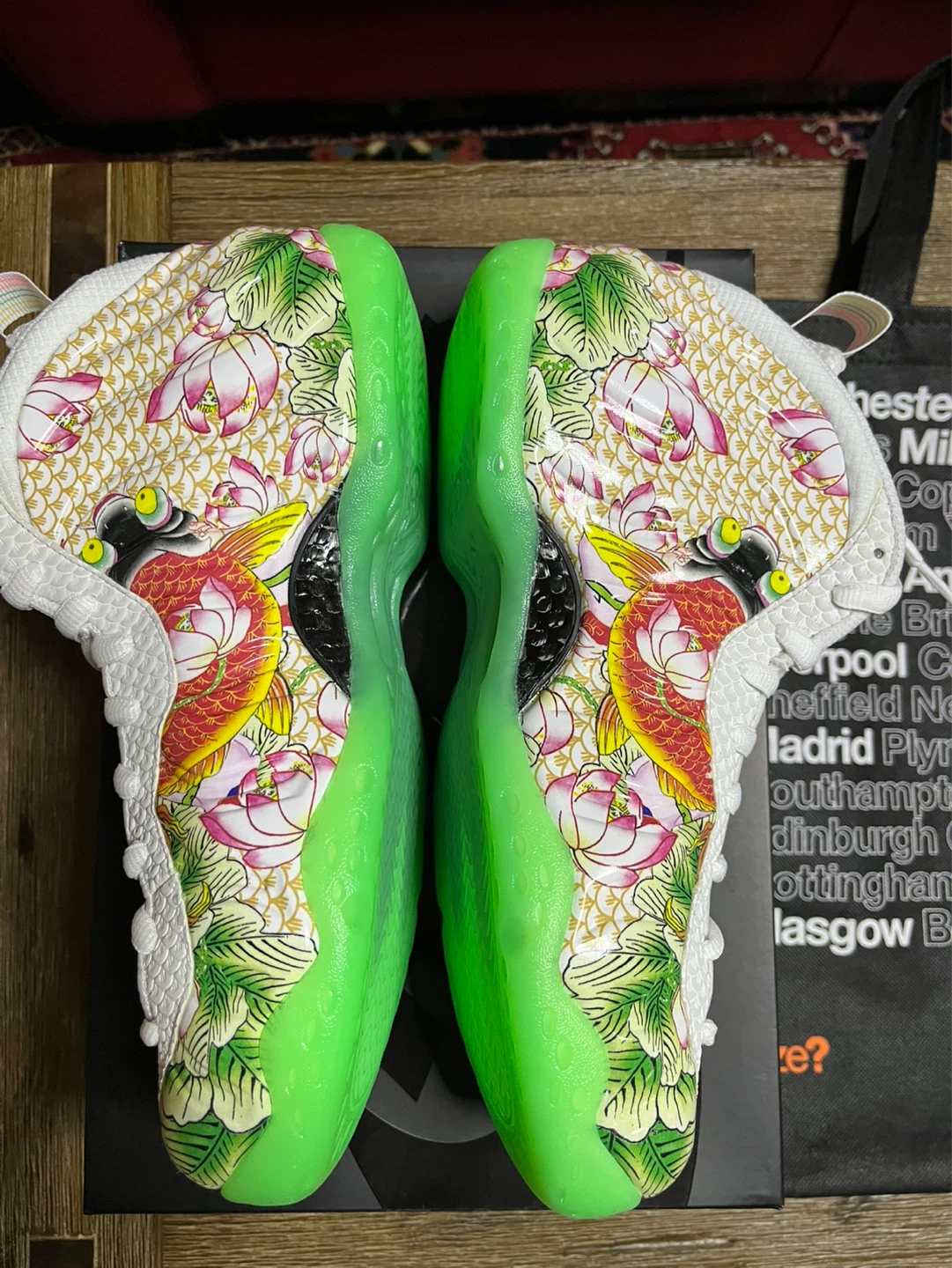 Nike Air Foamposite One Premium Tianjin Koi Lotus Floral Size 8