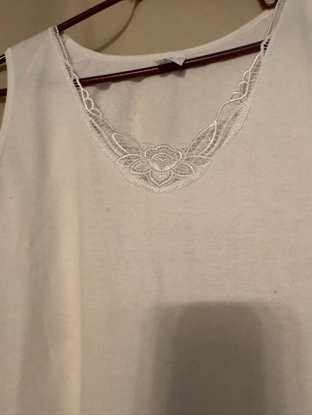 Valentina white tank top with lace detail size 7