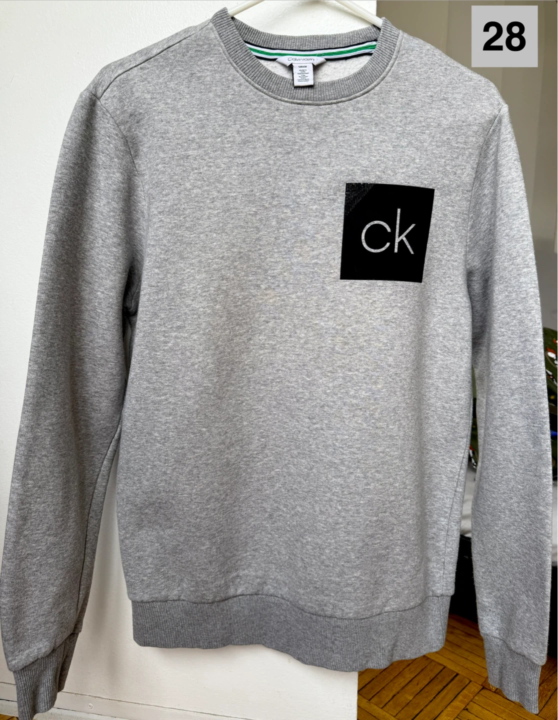 Calvin Klein Grey CK Logo Crewneck Sweatshirt - Size S/P