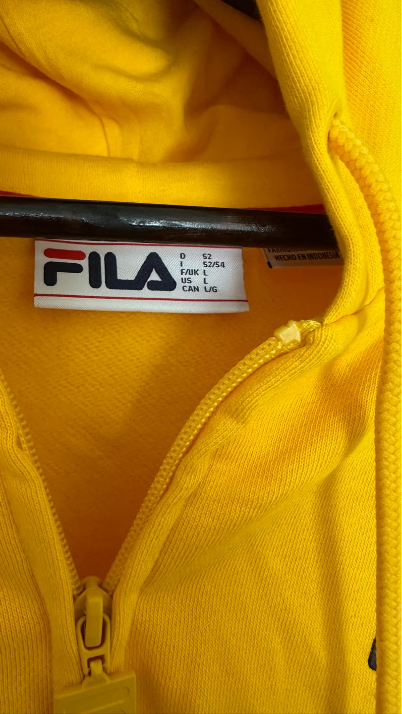 Fila Yellow Zip-Up Hoodie