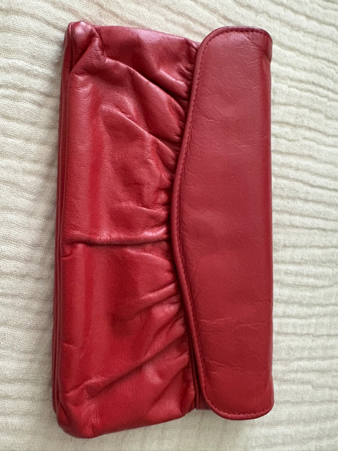 Buxton Red Leather Clutch Purse