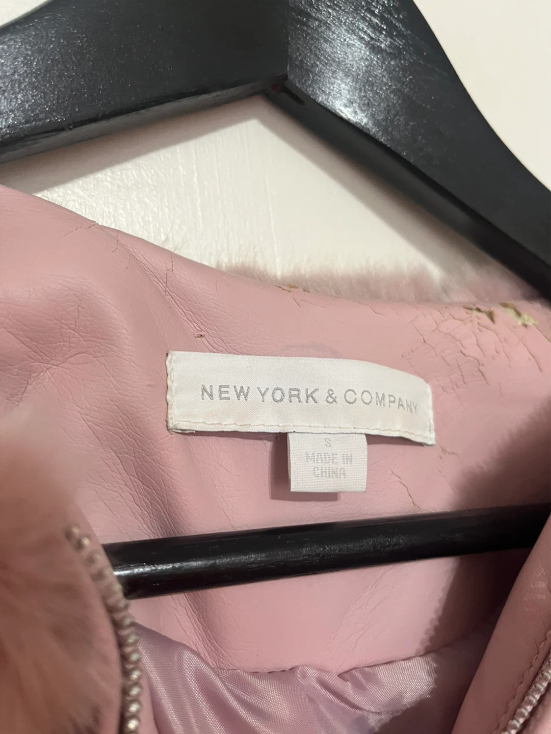 NY & Co Pink Faux Fur Bomber Jacket (**small defect inside) - photo 2
