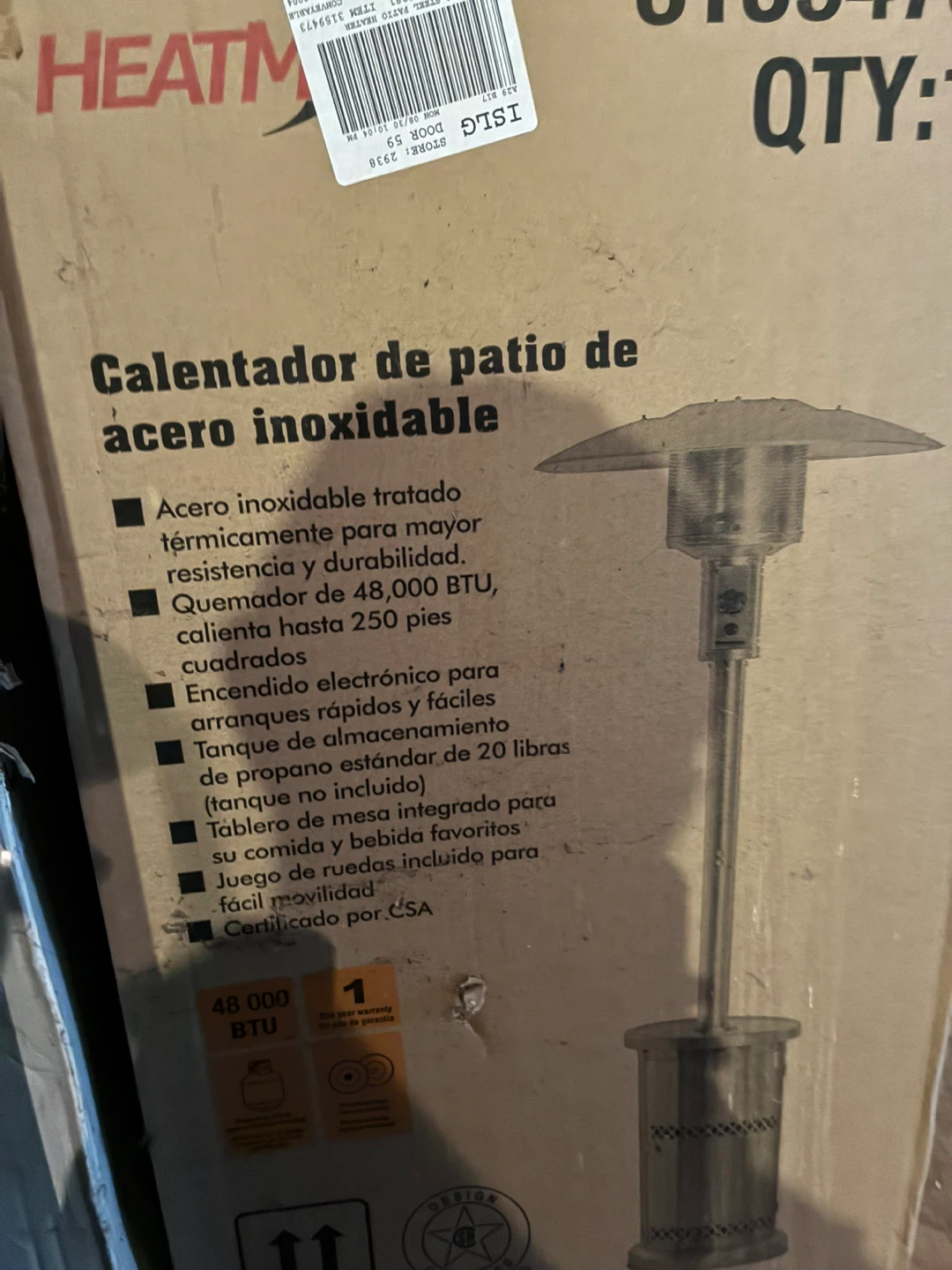 HeatMax Stainless Steel Patio Heater
