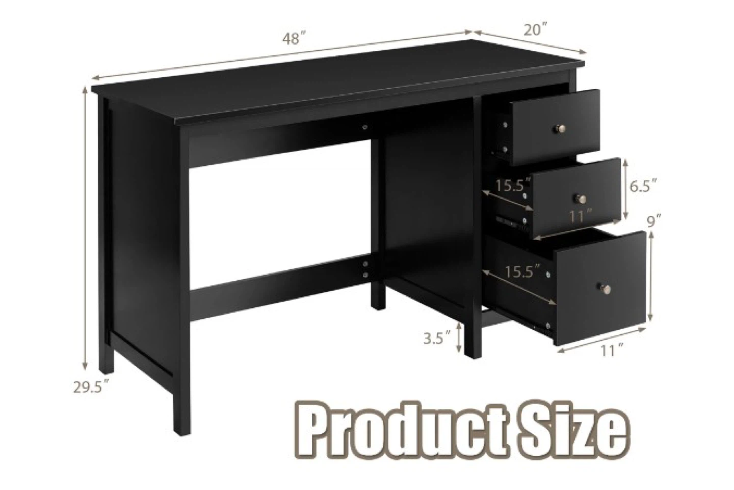 Espresso Writing Desk - photo 3