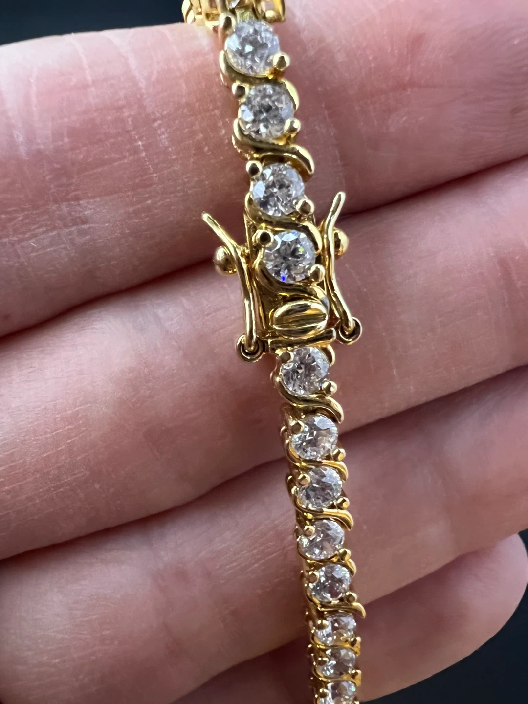 Gold Tone Cubic Zirconia Tennis Bracelet - photo 3