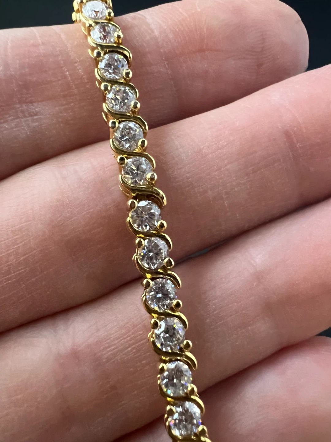 Gold Tone Cubic Zirconia Tennis Bracelet - photo 2