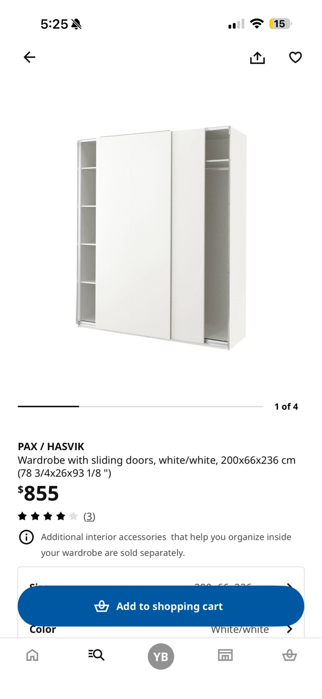 PAX/HASVIK Wardrobe with Sliding Doors - photo 2
