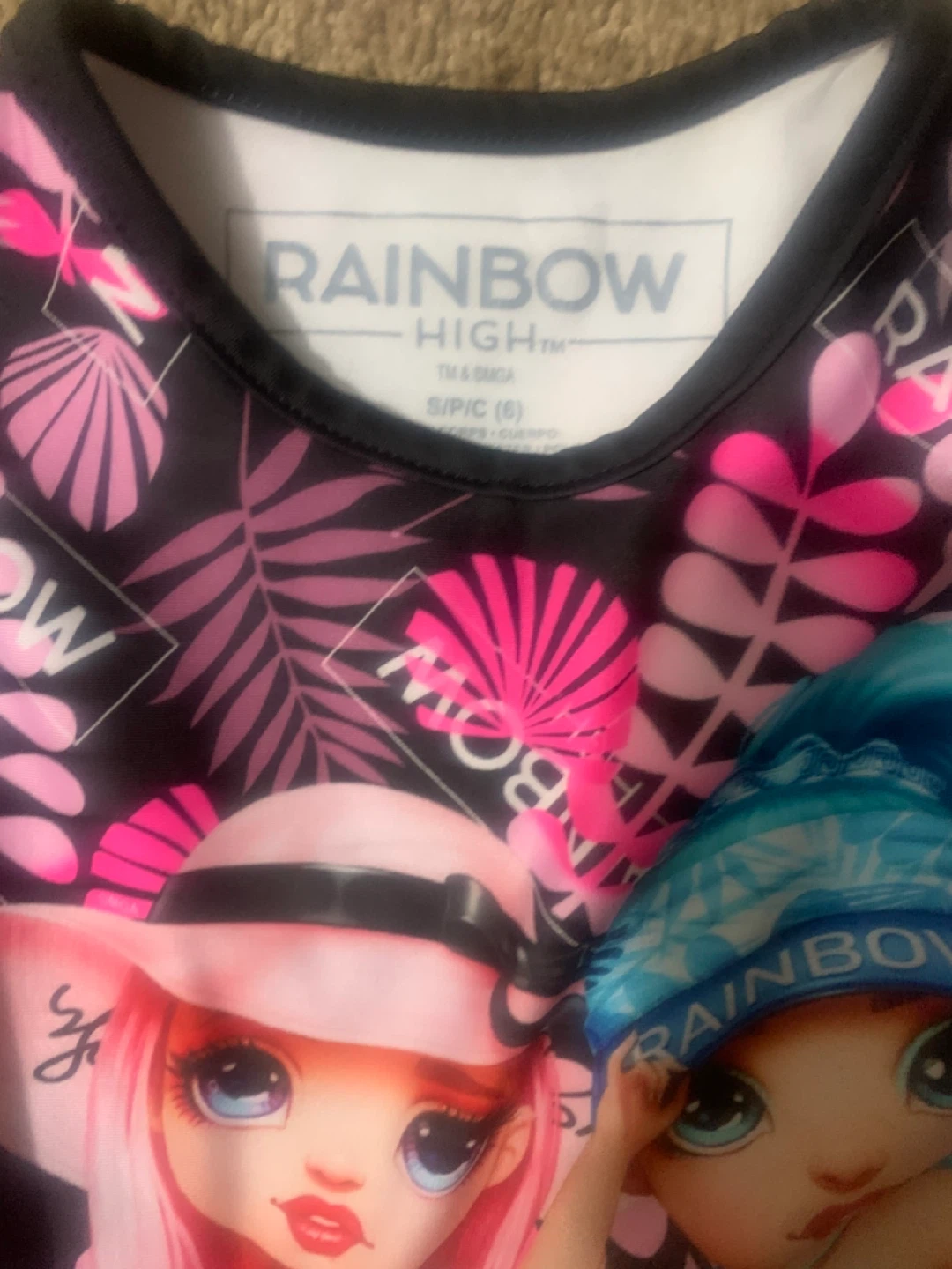 Rainbow High Girls Swimsuit Rashguard & Hat Set - photo 2