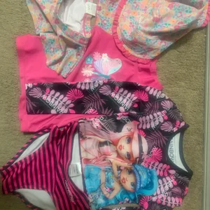 Rainbow High Girls Swimsuit Rashguard & Hat Set