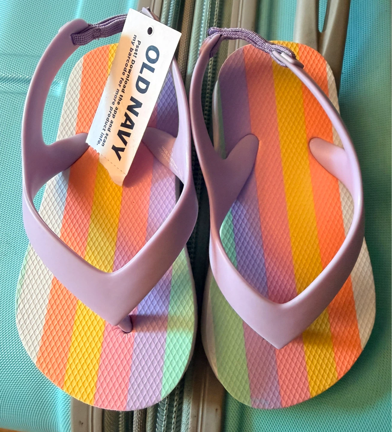 Old Navy Rainbow Flip Flops
