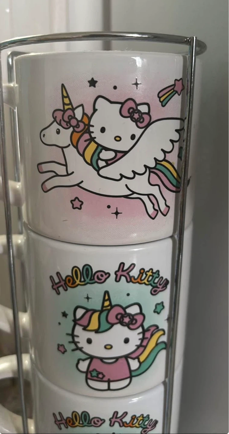 Hello Kitty Unicorn Stacking Mugs with Rack - photo 3
