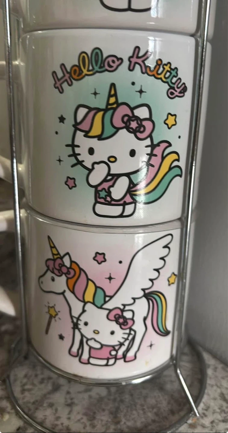 Hello Kitty Unicorn Stacking Mugs with Rack - photo 2