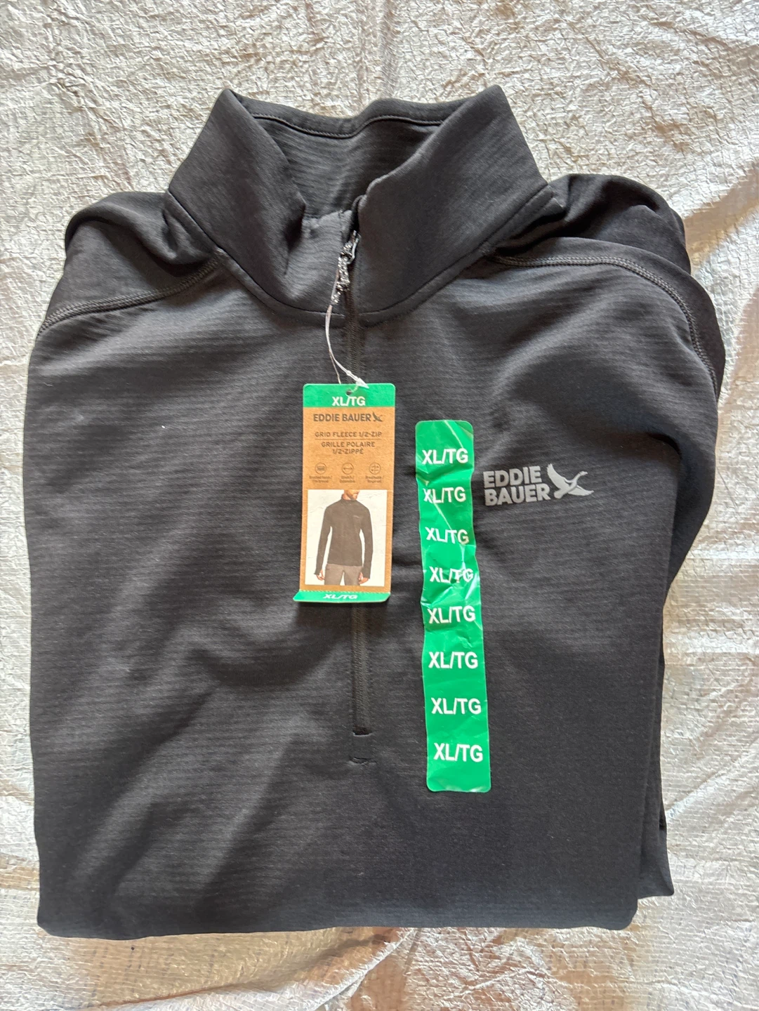 Eddie Bauer Grid Fleece 1/2-Zip Pullover XL/TG