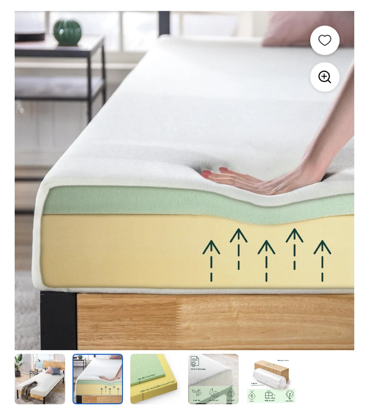 Twin Foam mattress and Black Metal Bed Frame